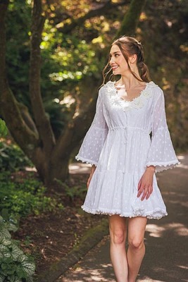 Cotton Bell Sleeve Dress