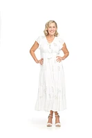Crinkled Ruffle Sleeve Tiered Dress