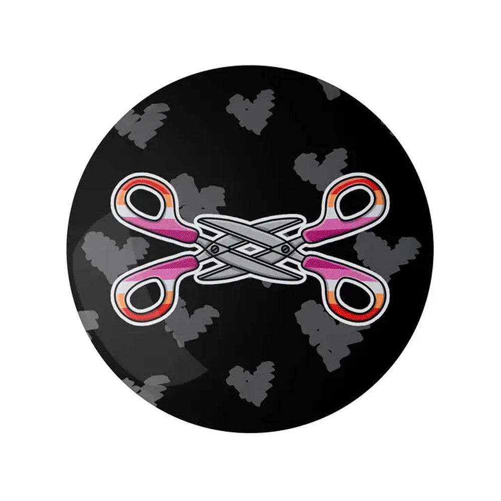 Lesbian Scissors 1.25" Lgbtq+ Button Pin