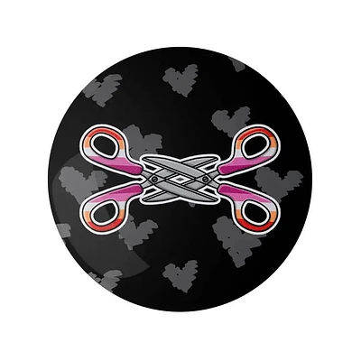 Lesbian Scissors 1.25" Lgbtq+ Button Pin