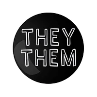 They Them Pronoun Pin Black 1.25" Button Badge