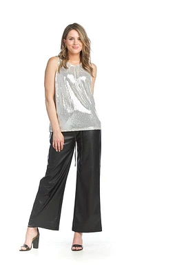 Faux Leather Wide Leg Pants