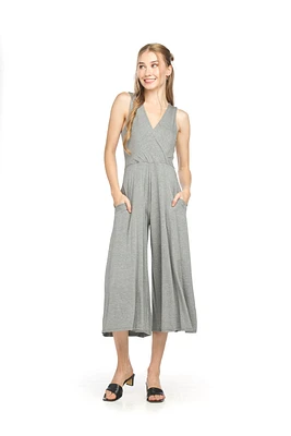 Stretch Crossover Jumpsuit Grey