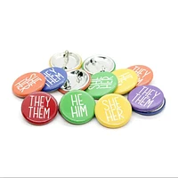 She/Her Orange Pronoun Button