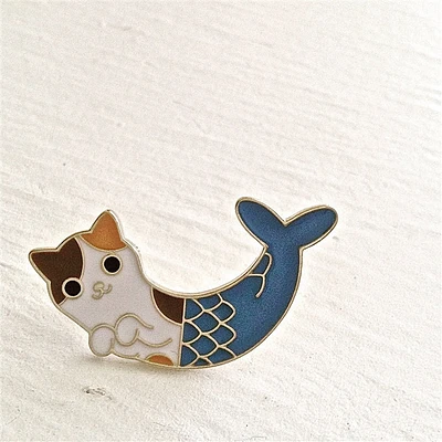 Pin de solapa de sirena de gato Purr-Maid