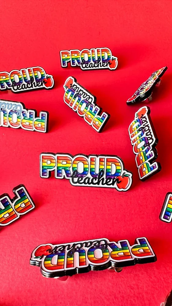 Fier professeur arc-en-ciel LGBTQ+ Badge