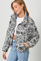 Floral Jaquard Puff Plus Jacket