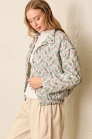 Floral Print Puffer Jacket