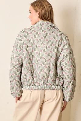 Floral Print Puffer Jacket