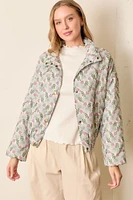 Floral Print Puffer Jacket