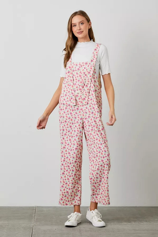 Printed Corduroy Overalls