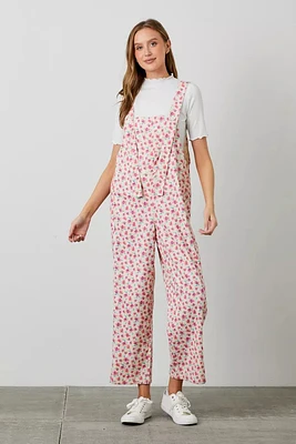 Printed Corduroy Overalls