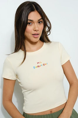 Hi Beautiful Beaded Tee