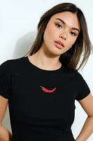 Chili Embroidered Tee