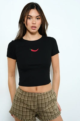 Chili Embroidered Tee