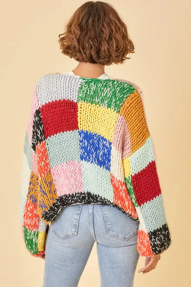 Colorblock Sweater Cardigan