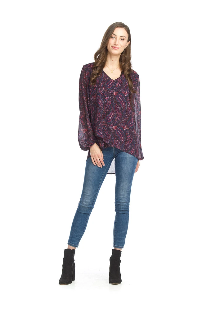 Paisley Layered Long Slv Top