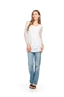 Long Sleeve Mesh Blouse