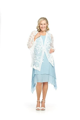 White Embroidered Floral Lace Coverup