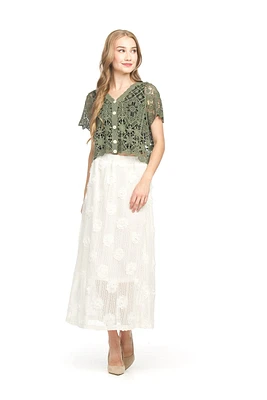 Button Front Short Sleeve Top