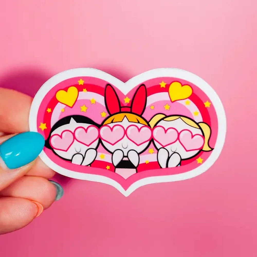 Puff Trio Girls Heart Sticker