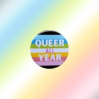 Queer All Year Rainbow Flag Pin
