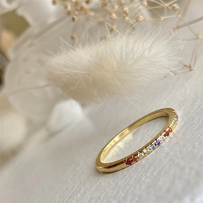 Bague en strass arc-en-ciel Stonewall