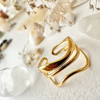 Onda Triple Wavy Adjustable Ring