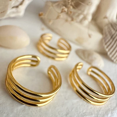 Lofi Gold Triple Band Toe Ring