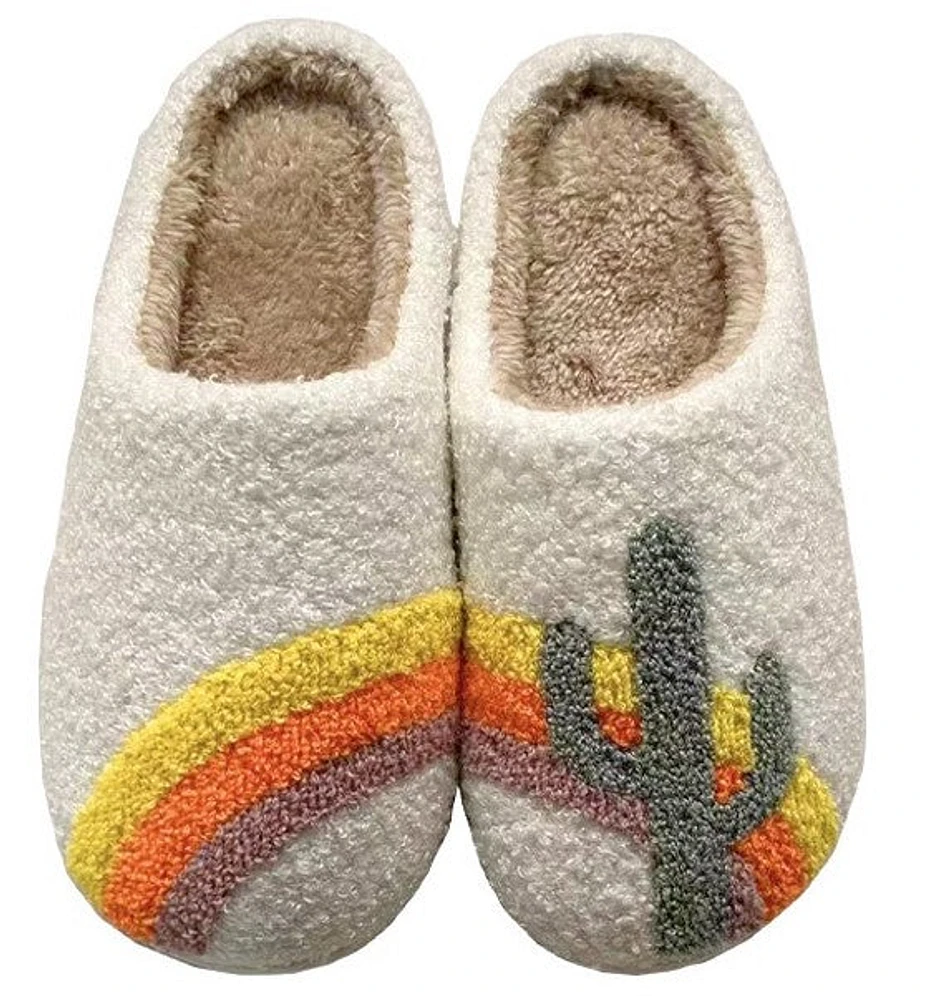 Pantuflas de cactus arcoiris