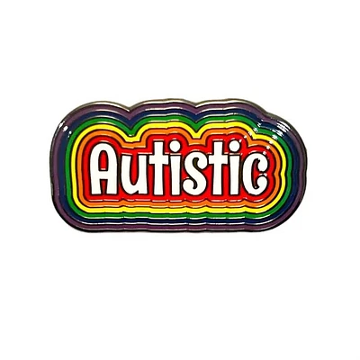 Rainbow Retro Autism Autistic Pin