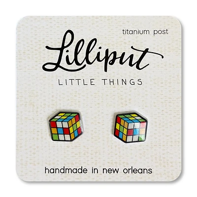 Retro Cube Puzzle Earrings