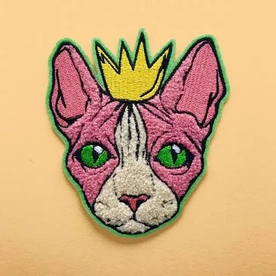 Royal Cat Pink Chenille Patch