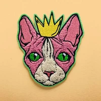 Royal Cat Pink Chenille Patch