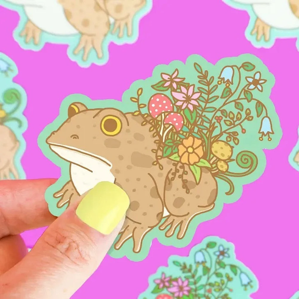 Botanical Toad Planter Forest Sticker