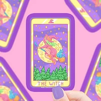 La pegatina de vinilo de la carta del tarot de la bruja