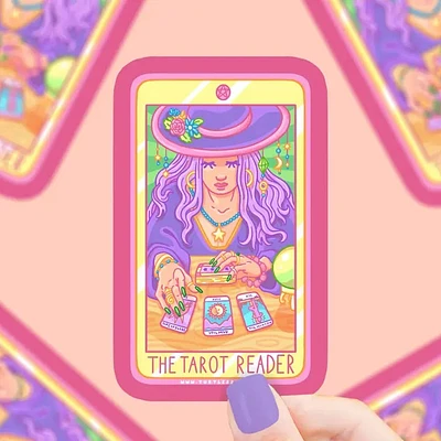 La carta del tarot del lector de tarot Pegatina