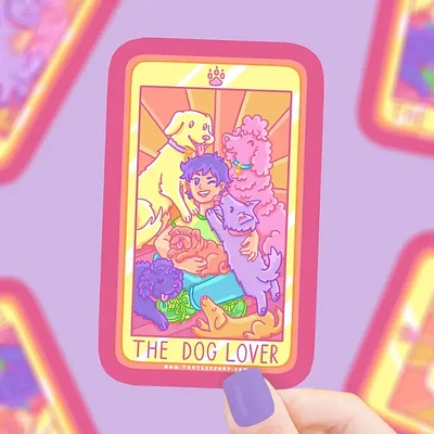 The Dog Lover Tarot Card Vinyl Sticker