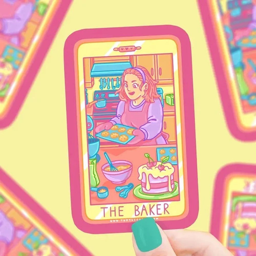 The Baker Tarot Card Vinyl Sticker