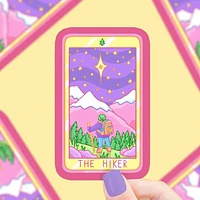 The Hiker Tarot Card Vinyl Sticker