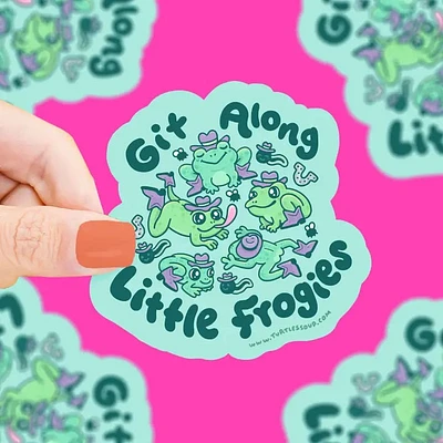 Get Along Little Froggies Sticker