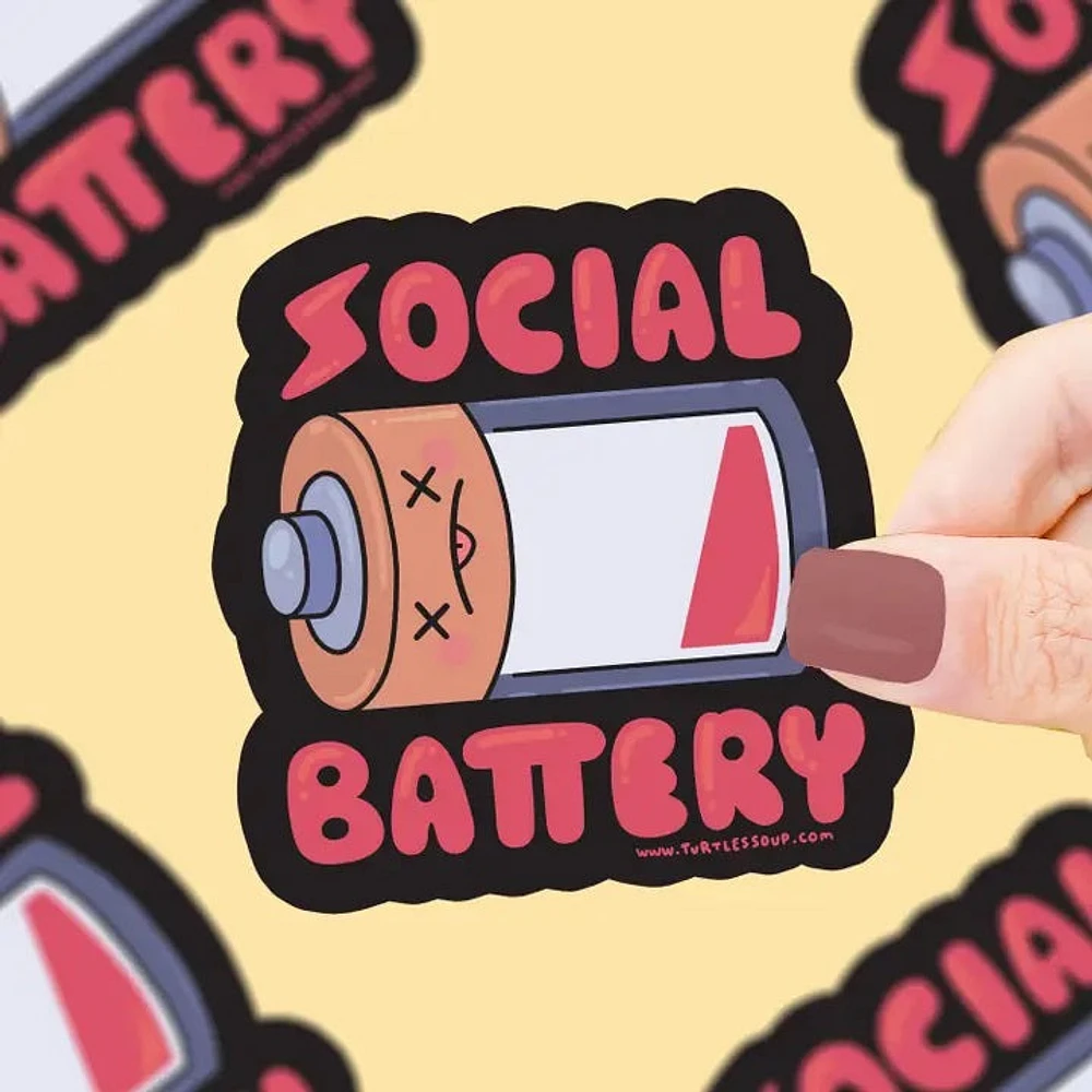 Social Battery Empty Introvert Sticker