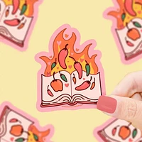 Flaming Hot Romance Book Vinyl Sticker