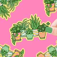 Potted House Plants Vinyl Sticker