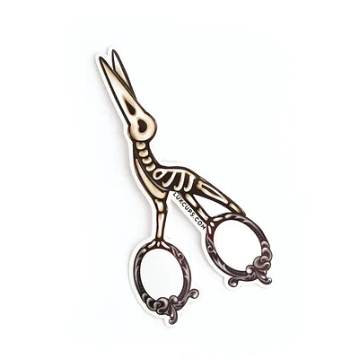 Scissor Stork Sticker