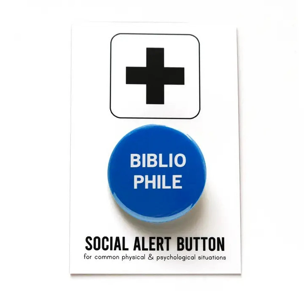 Bouton pinback littéraire bibliophile