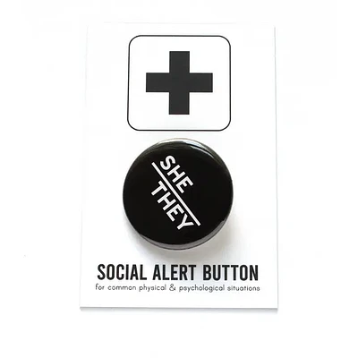 She/They Pronouns Pinback Button