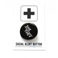 She/They Pronouns Pinback Button