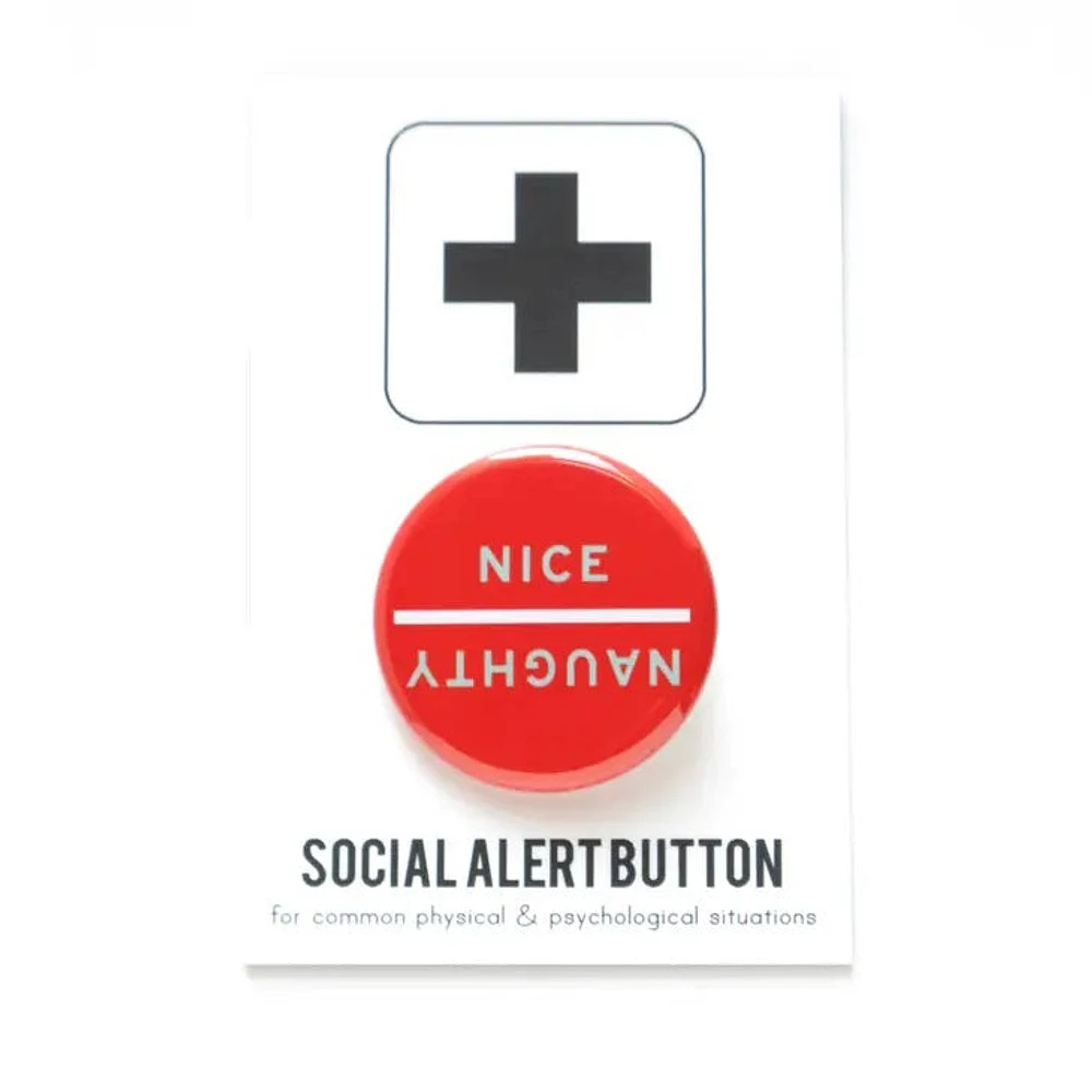 Naughty/Nice Holiday Pinback
