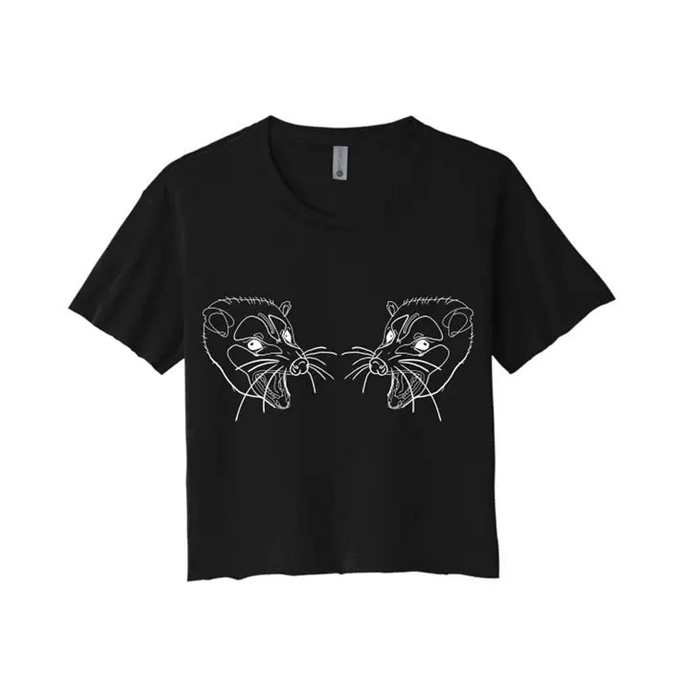 Screaming Possums Crop Top - Charcoal